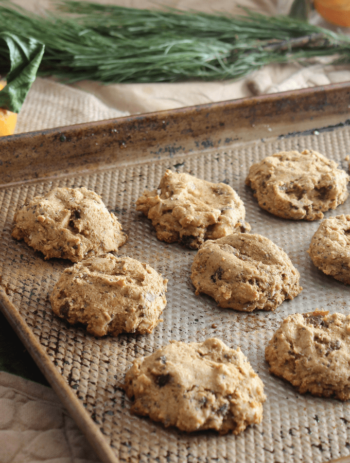 Ginger and cinnamon spice, along with dried apricots and fresh mandarin oranges, give these whole wheat apricot cookies tons of cozy flavor. Vegan!
