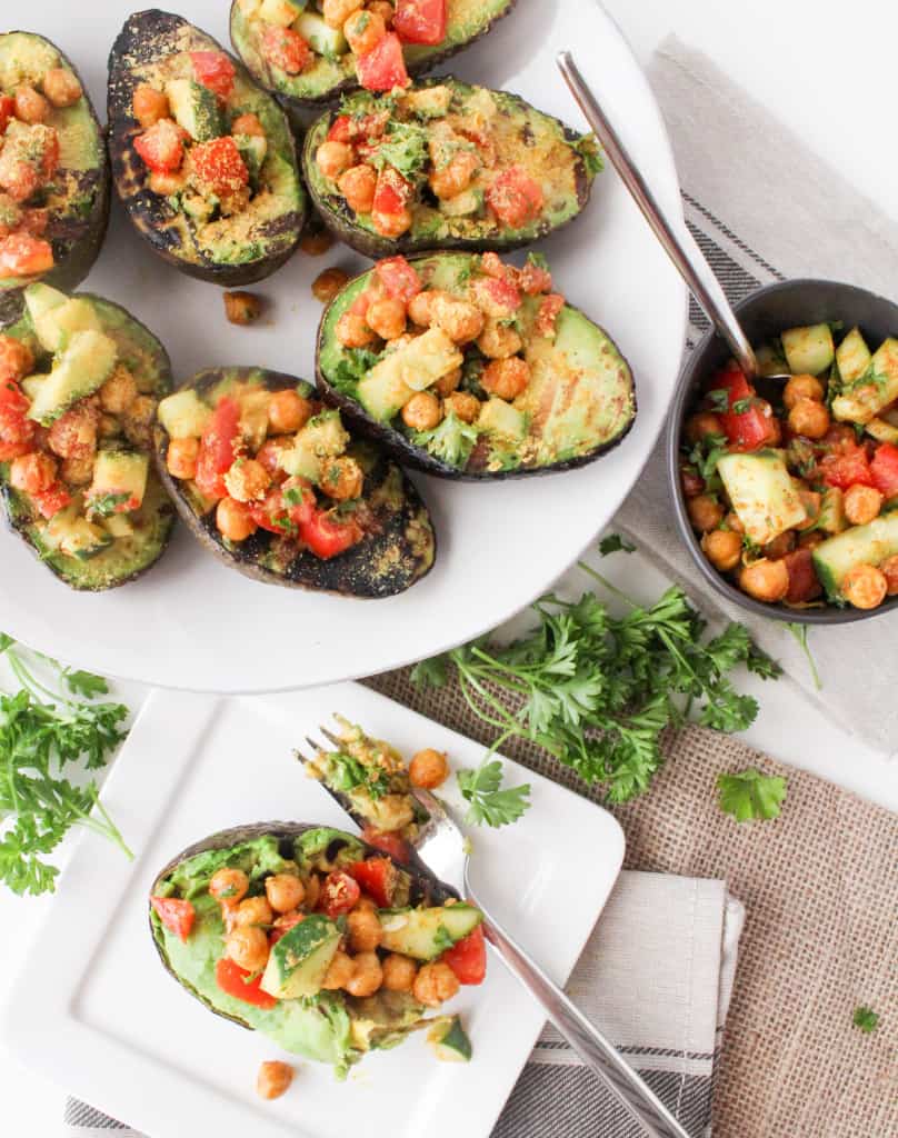 Grilled and Stuffed Curry Avocados from The Grateful Grazer 