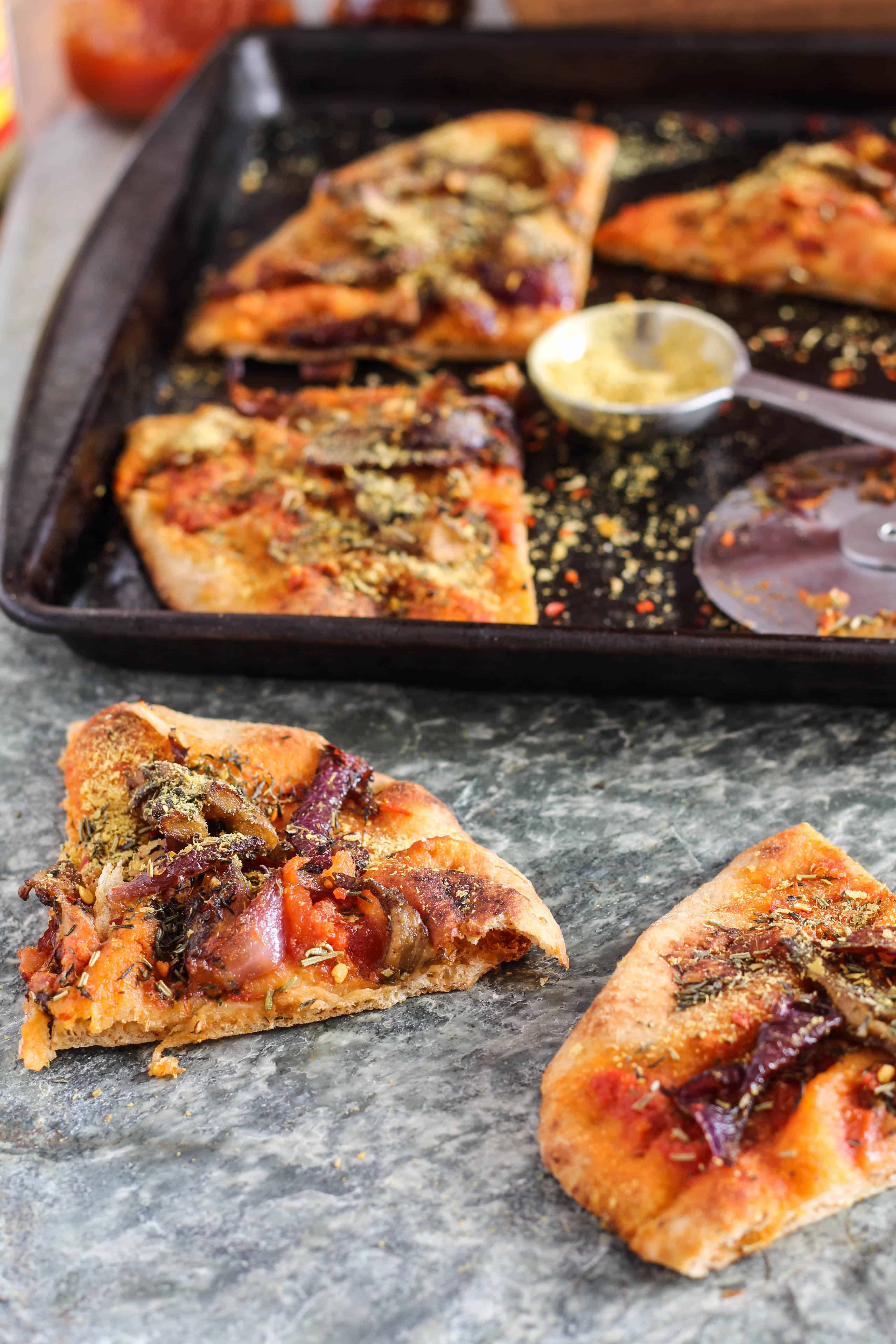 Vegan naan pizza is a healthy, fun, and delicious weeknight meal that the entire family will love. Recipe + sign up for a free plant-based cookbook!