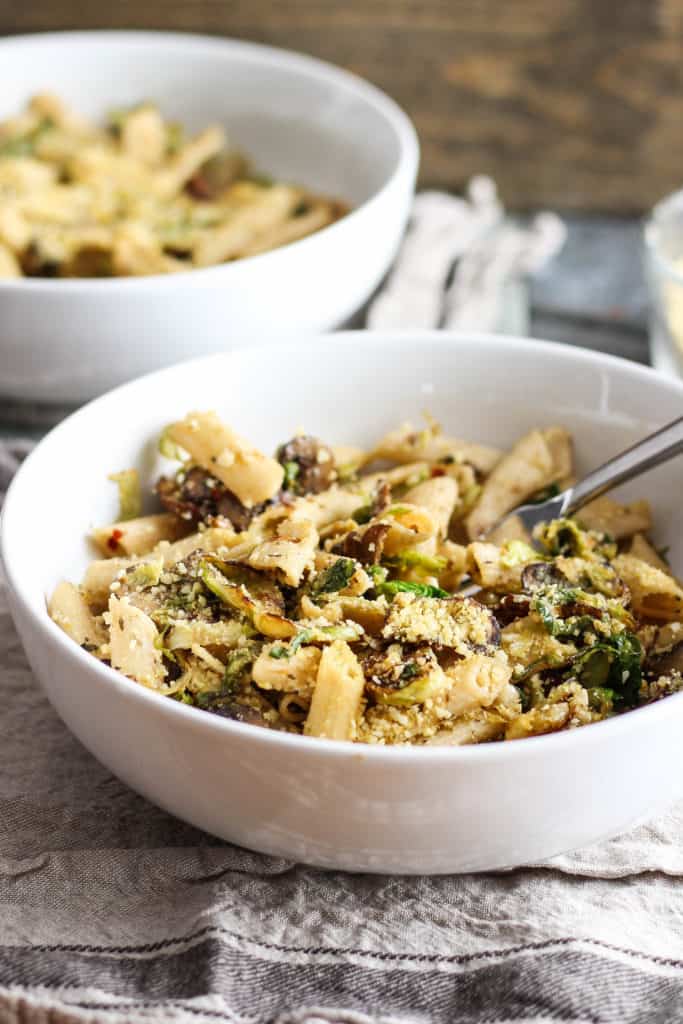 This healthy, delicious, easy brussels sprouts pasta recipe from Alex Caspero's Fresh Italian Cooking proves you can stay slim while eating pasta. Vegan!