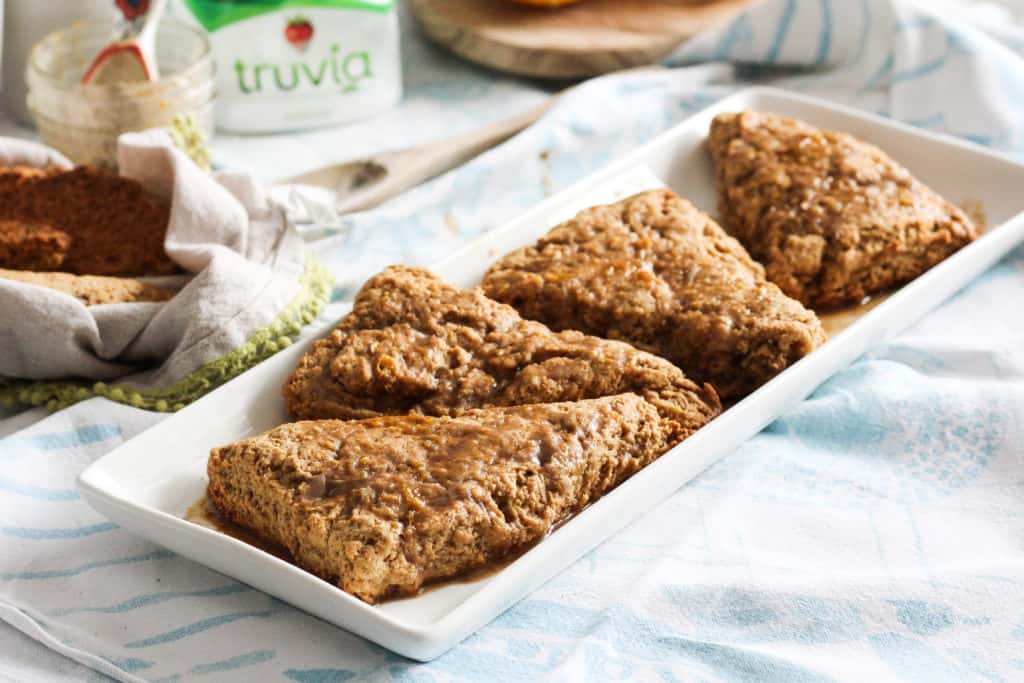 Whole Wheat Orange Cardamom Scones! These healthy whole wheat scones are a delicious and nourishing way to start the day. Plant-based recipe, vegan option.