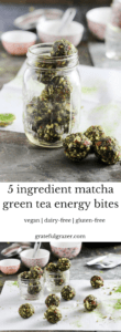 These simple 5-ingredient matcha energy bites are nourishing and delicious for convenient snacking on-the-go. Energize with antioxidant-rich green tea!