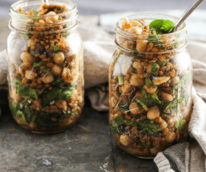 This Moroccan-inspired chickpea salad is flavorful, nutritious, and hearty enough to stand the test of travel. Break out of your weekday lunch rut!