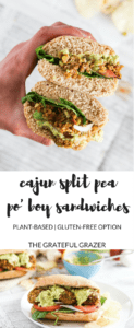 Split Pea Po Boys are easy to make and filled with delicious cajun flavors! Try this New Orleans-inspired plant-based sandwich recipe for lunch or dinner.