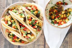Looking for delicious vegetarian summer cookout recipes? I rounded up all of my favorites, from starters to mains to desserts. Lots of vegan options!