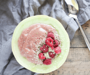 Start your day with a creamy and delicious dairy-free probiotic smoothie! This Coconut Melon Avocado Smoothie Bowl is vegan and great for gut health!