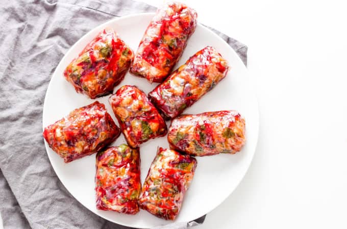 Baked Edamame Beet Spring Rolls-6 - Grateful Grazer
