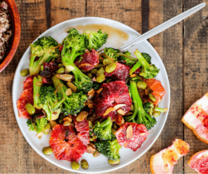 Broccoli stir fry is quick, easy, and oh so delicious with blood oranges! This vegetarian dinner is perfect for winter.