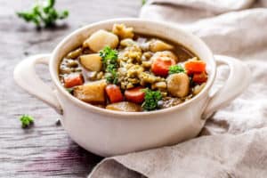 Slow cooker Irish stout stew for St. Patrick's Day.