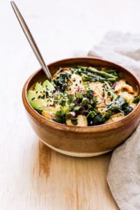 asparagus chard ramen bowls