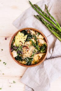 asparagus chard ramen bowls