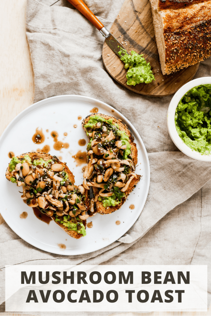 mushroom bean avocado toast for breakfast lovers