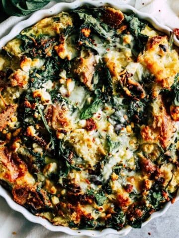 vegetarian egg strata casserole