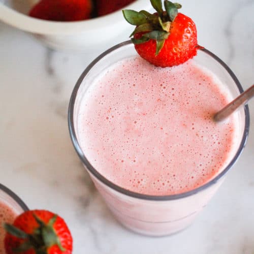 Strawberry Milkshake | Easy Vegan Strawberry Shake Recipe