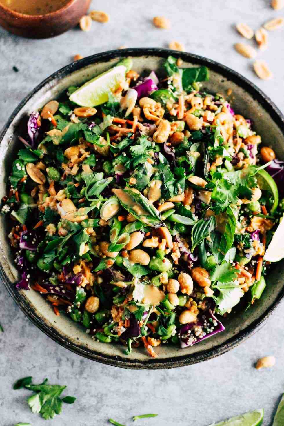 Edamame salad with peanuts is an easy college meal 