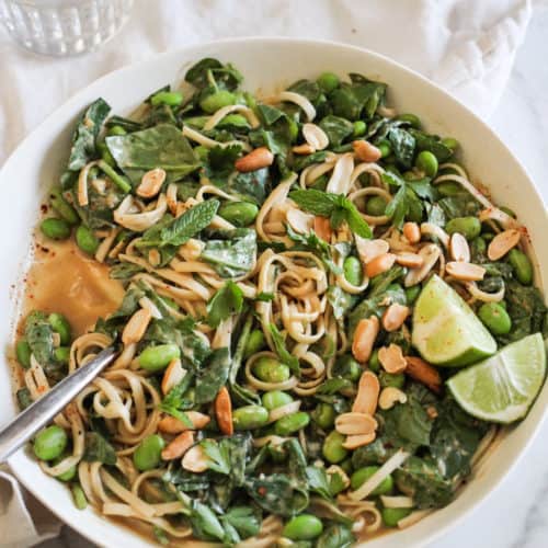 15 Minute Easy Edamame Peanut Noodles
