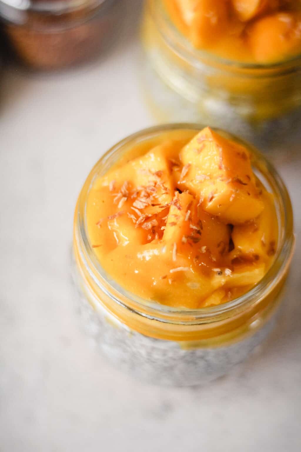 Overnight Mango Banana Chia Pudding with Coconut Milk Grateful Grazer