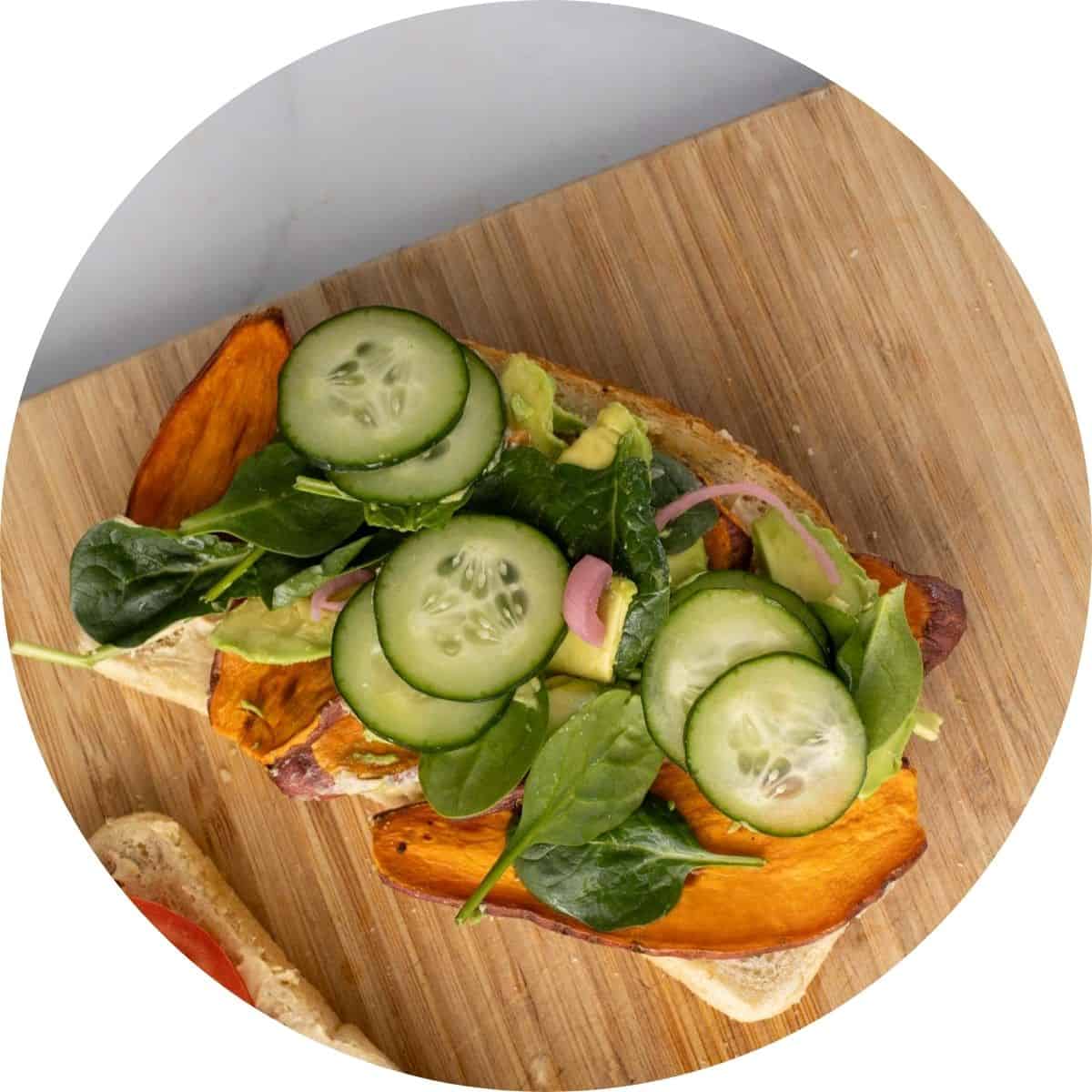 open faced sandwich round - Grateful Grazer