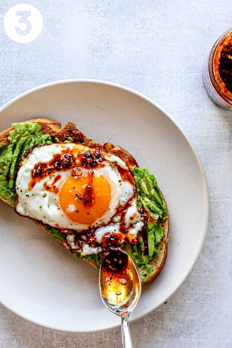 fried-egg-avocado-toast-with-chili-crunch-grateful-grazer