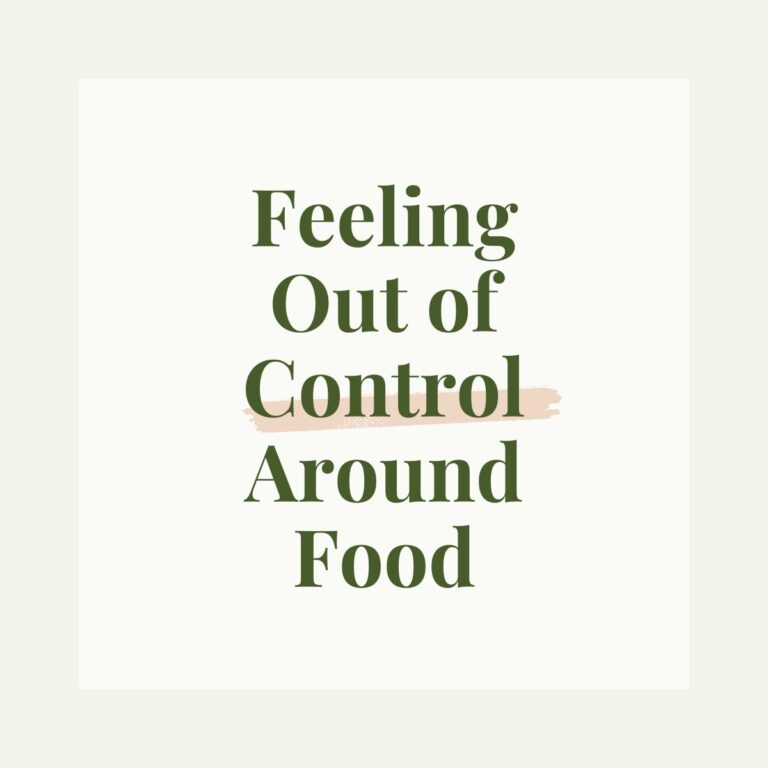 Text: Feeling Out of Control Around Food