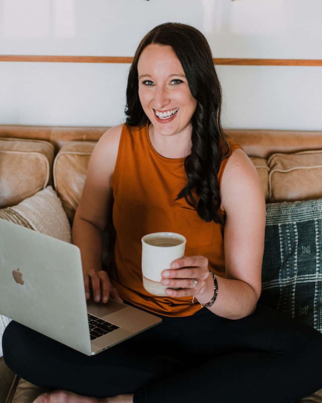 Portrait of Stephanie McKercher, a vegetarian registered dietitian and certified intuitive eating counselor.