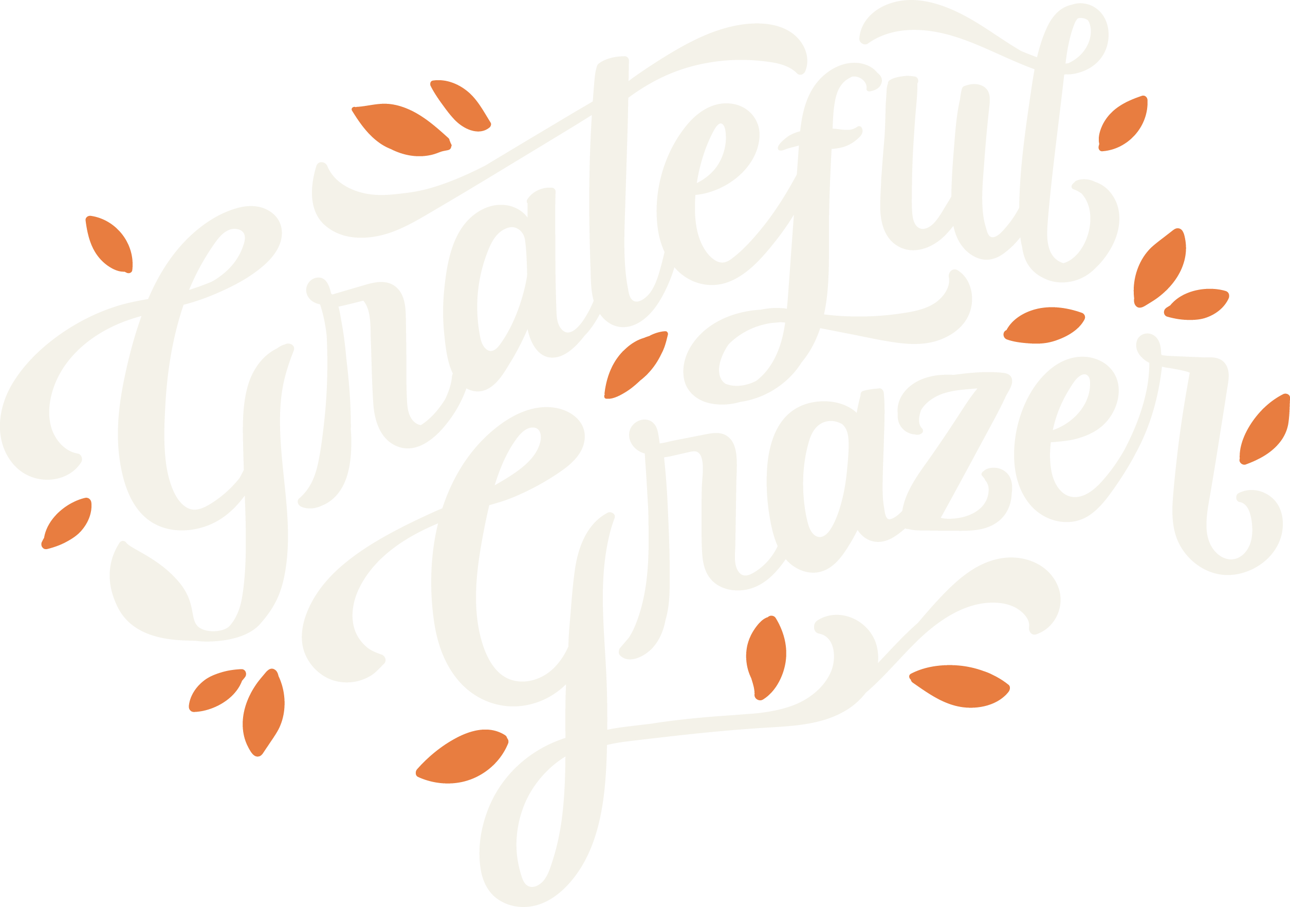 Grateful Grazer Logo white and cream